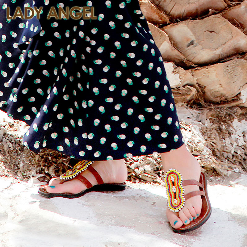 LadyAngel 2014新款 休闲凉拖 时尚百搭平底夹趾凉鞋 女 