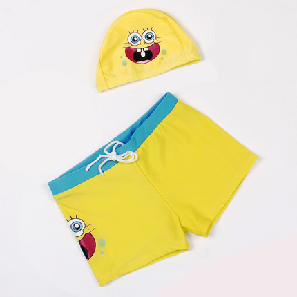 儿童泳衣 男童卡通平角游泳裤 小孩宝宝游泳衣男大童 送搭配泳帽