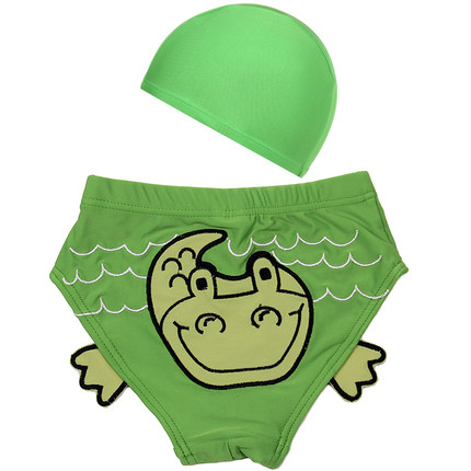 儿童泳衣 男童卡通平角游泳裤 小孩宝宝游泳衣男大童 送搭配泳帽