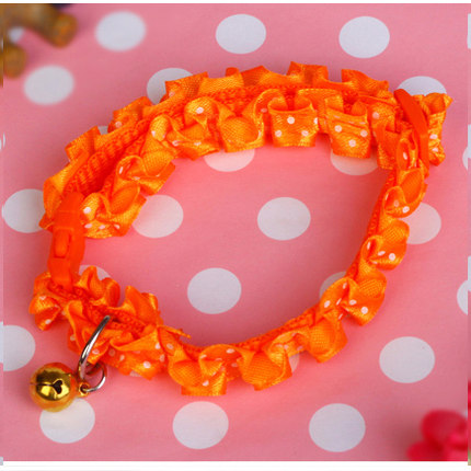 蕾丝项圈+铃铛 可爱牵引 猫咪狗狗泰迪贵宾博美项圈宠物用品