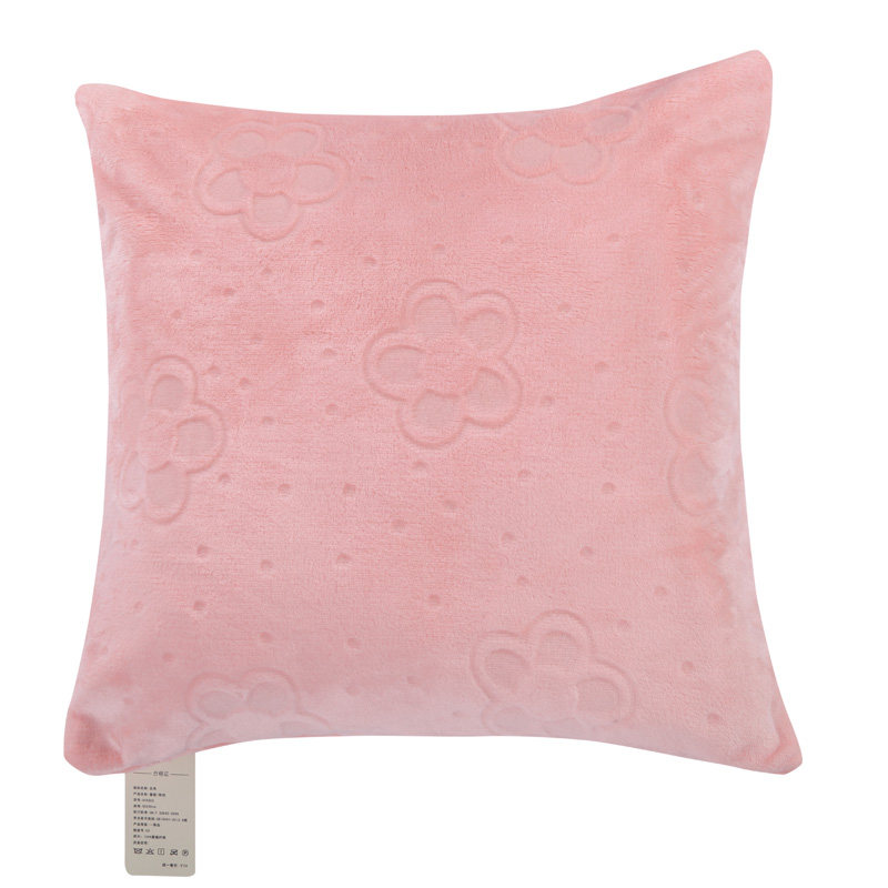 合雨珊瑚绒靠垫抱枕套超柔办公室创意午睡靠枕法兰绒腰枕1个正品