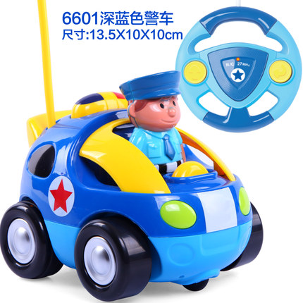 贝恩施儿童益智遥控耐摔卡通遥控车宝宝玩具音乐无线汽车警车赛车