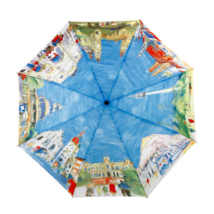 梵高欧洲八国油画伞 三折晴雨伞折叠遮阳防晒伞一键开收自动伞