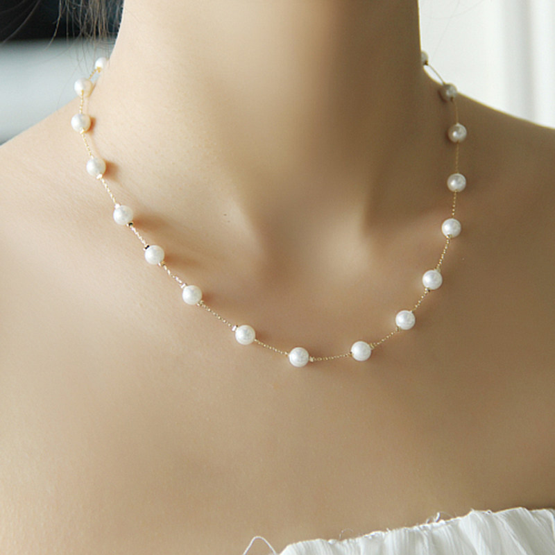 包邮珍珠项链锁骨链女短款韩国珍珠项链配饰项链韩版时尚装饰品女