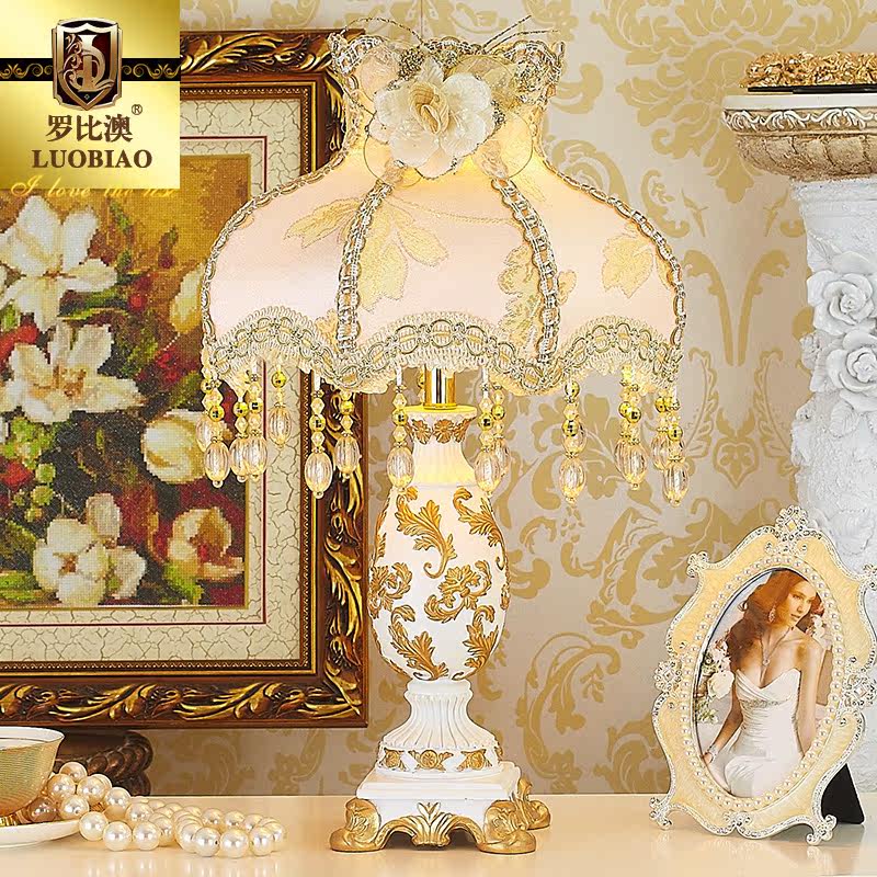 欧式台灯床头台灯卧室奢华复古蕾丝田园台灯公主客厅温馨婚庆结婚