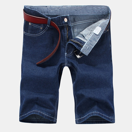 夏薄款五分裤男 直筒修身韩版潮破洞牛仔短裤 青少年大码5分中裤