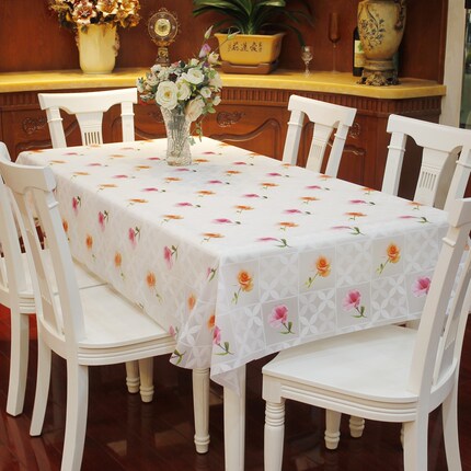 欧式田园桌布防水免洗塑料布艺餐桌布PVC台布防油桌垫