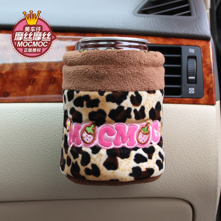 摩丝娃娃汽车用品出风口置物袋筒杂物桶卡通可爱车载手机挂袋杯架