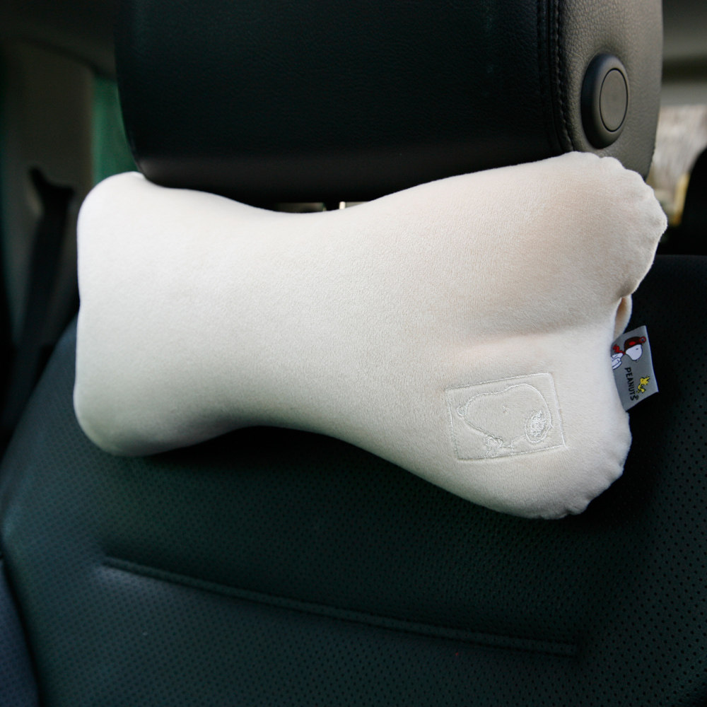史努比 记忆棉冬季汽车头枕 卡通可爱车用短毛绒护颈枕骨头枕靠枕