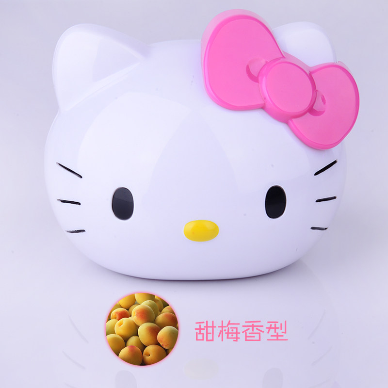 正版Hello Kitty可爱卡通汽车内香水座 高档车载固体香膏摆件饰品