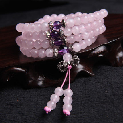 粉水晶手链旺桃花 粉色水晶 女款 旺姻缘 招桃花 马粉 巴西 正品