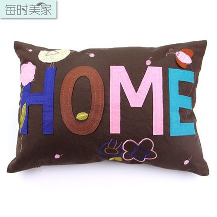 每时美家 美式乡村抱枕靠枕套 全棉帆布沙发办公室精品护腰靠垫