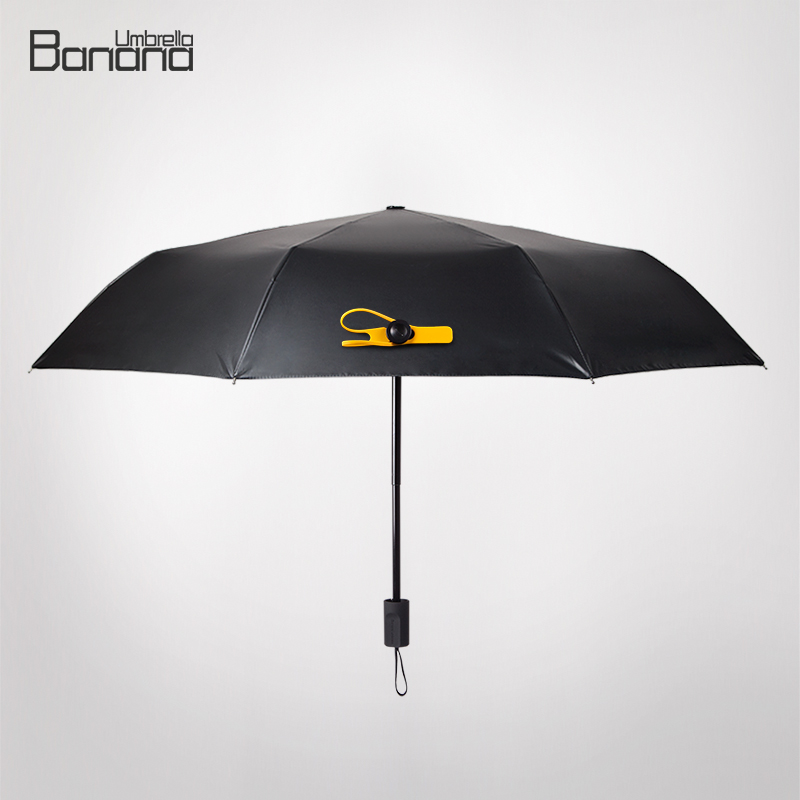 Banana Umbrella防晒小黑伞折叠晴雨伞黑胶遮阳伞防紫外线太阳伞