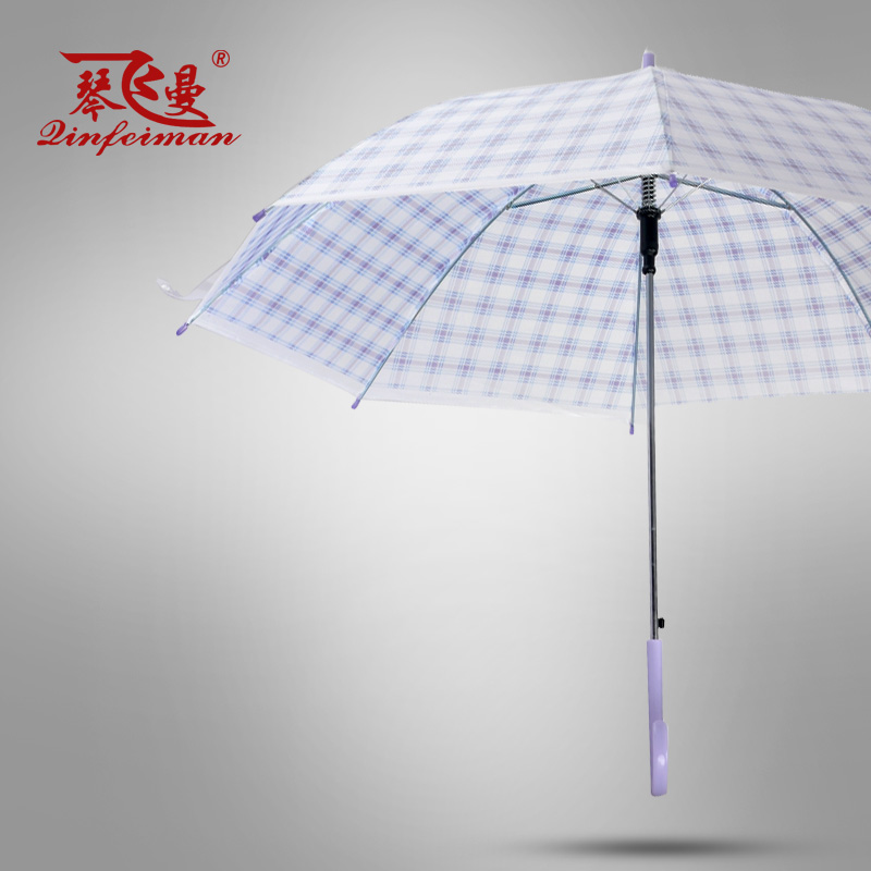琴飞曼 可爱加厚长柄透明雨伞拱形伞公主伞晴雨伞透明伞防紫外线