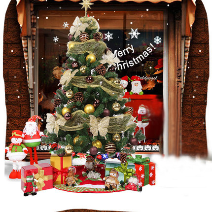 标题优化:圣诞节装饰品小型圣诞树 1.8米1.5米 带彩灯发光豪华加密特密套餐