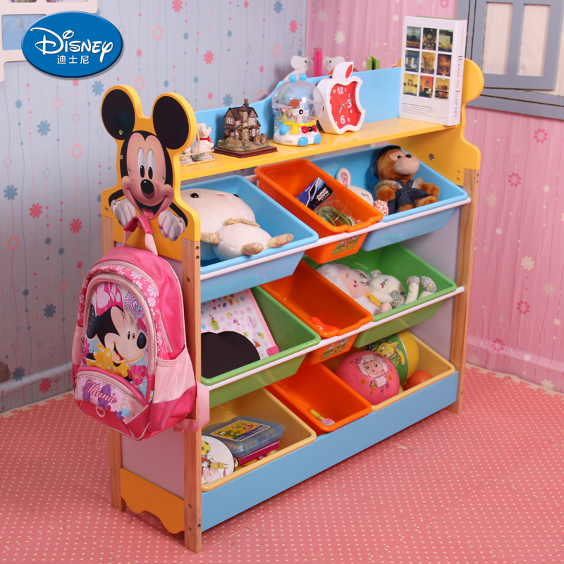 包邮顺丰迪士尼玩具收纳架儿童玩具架实木整理柜幼儿园超大玩具柜