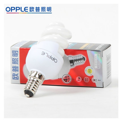 Op lighting energy saving bulb longevity small screw E14 Full spiral tricolor energy-saving compact fluorescent lamps