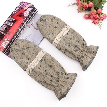 每时美家  蕾丝加厚长款家居防油袖套 女士工作防污手臂护袖套袖