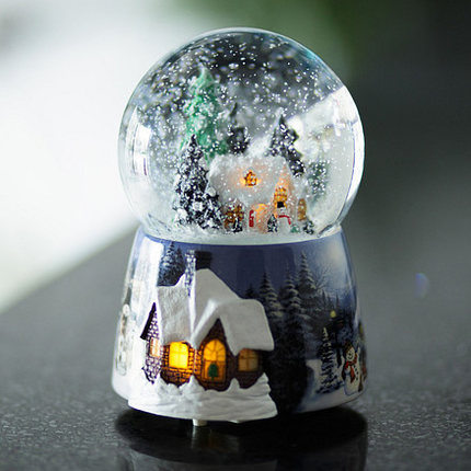 旋转水晶球音乐盒八音盒雪花闺蜜创意礼品生日礼物送男女友小孩