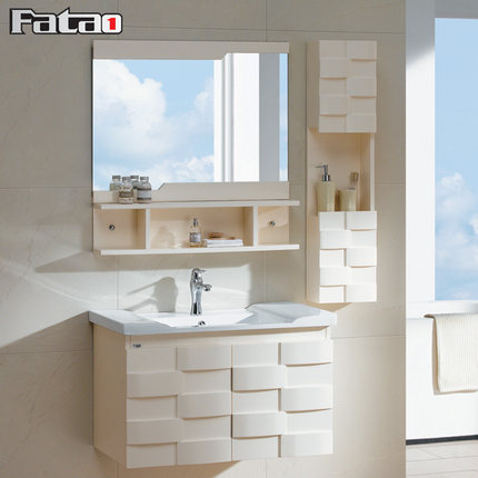 法陶卫浴柜FL5980 台上洗脸盆柜 陶瓷欧式橡木吊挂式浴室柜组合
