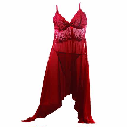 Core red hot sexy sleepwear female temptation transparent nightgown female summer suspenders sexy lingerie suit temptation