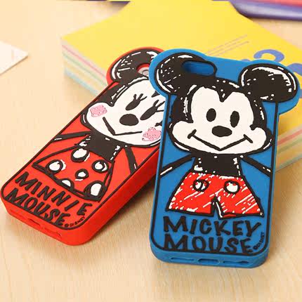 Disney graffiti iphone5 / 5s phone shell Donald Apple 4 / 4s silicone case Mickey Minnie couple