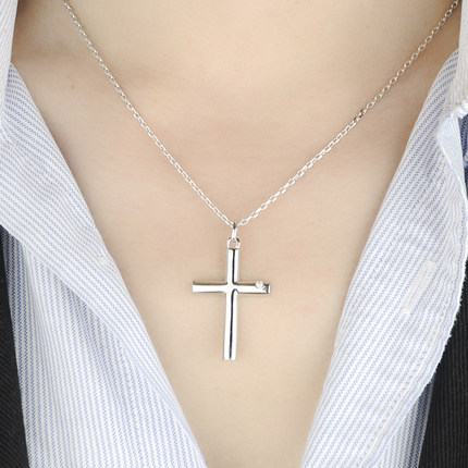 Ming Yang Hai 925 silver jewelry simple and stylish men's classic cross pendant necklace silver jewelry